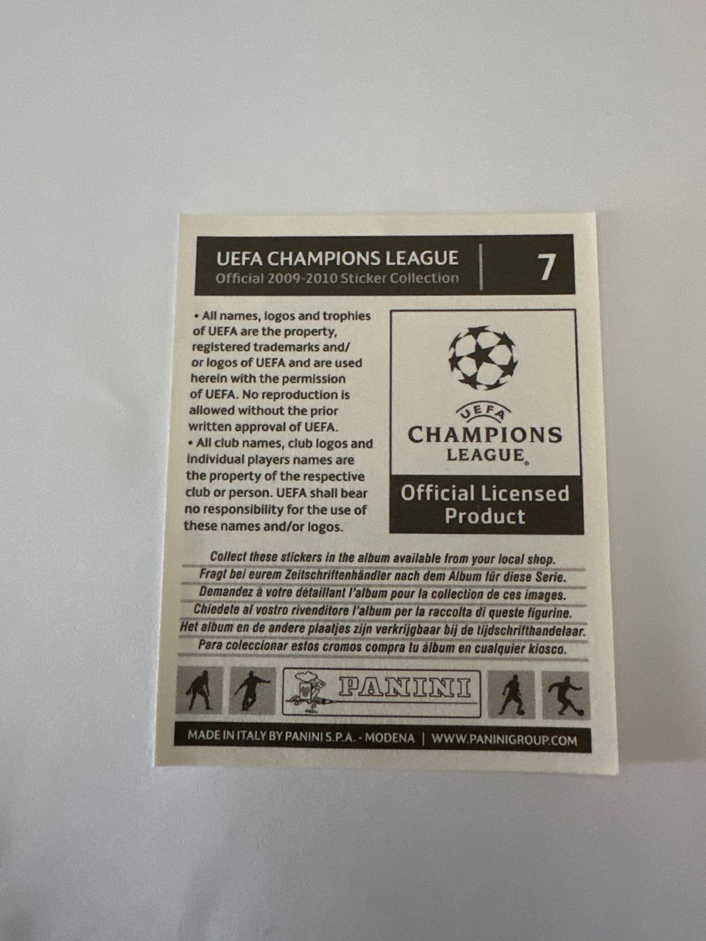 Panini UEFA Champions League 2009/10 - Nr. 7 - Bild 2