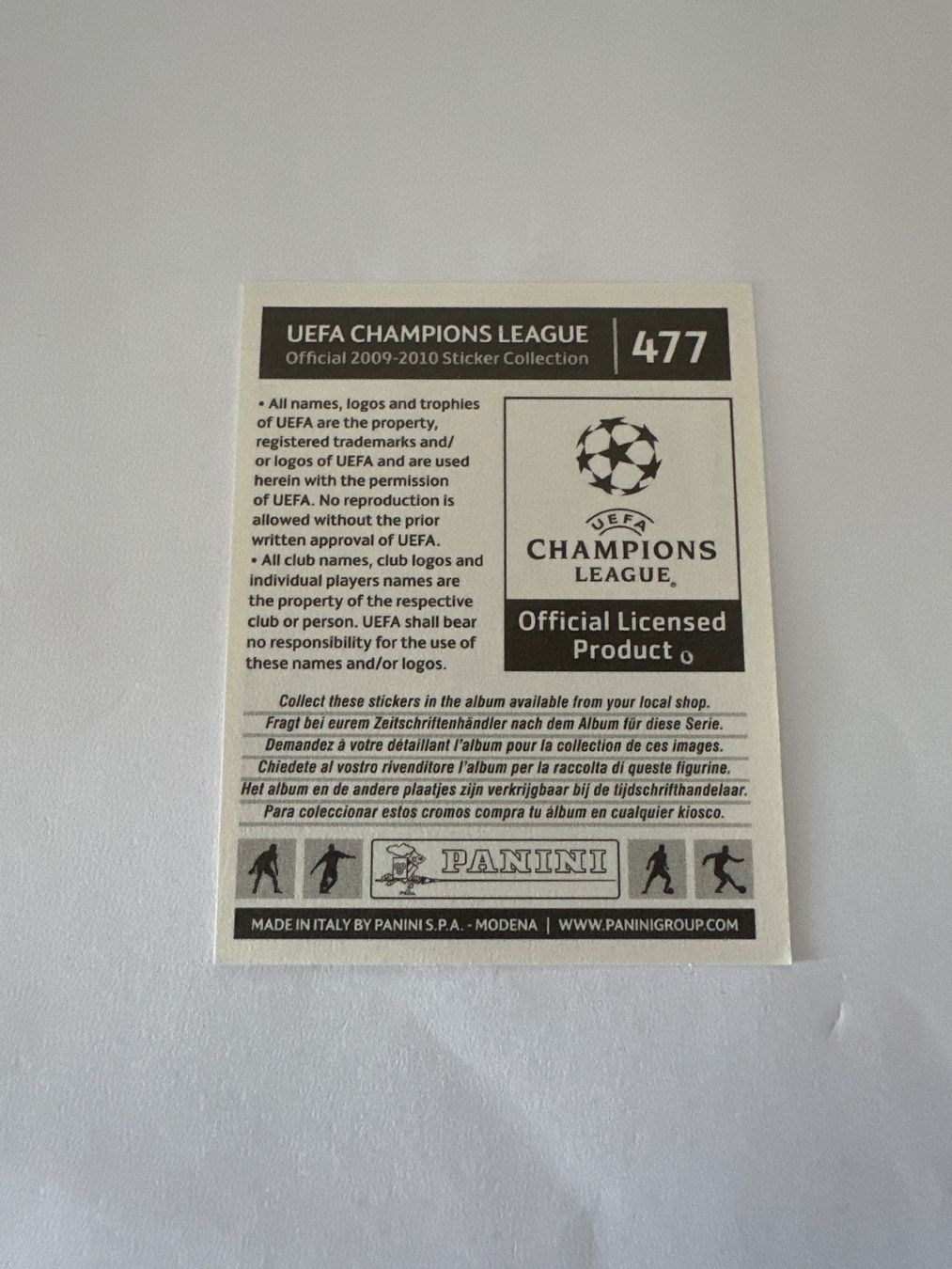 Panini UEFA Champions League 2009/10 - Nr. 477 - Bild 2