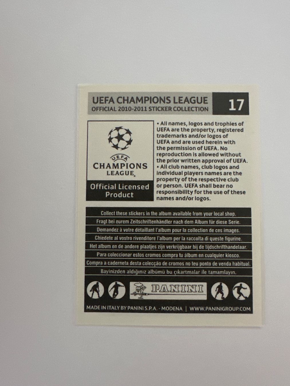Panini UEFA Champions League 2010/11 - Nr. 17 - Bild 2