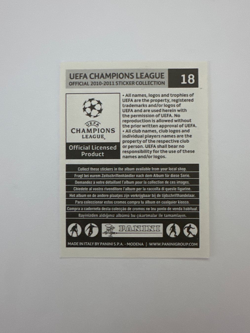 Panini UEFA Champions League 2010/11 - Nr. 18 - Bild 2