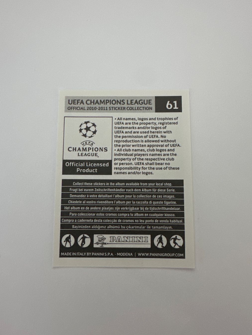 Panini UEFA Champions League 2010/11 - Nr. 61 - Bild 2