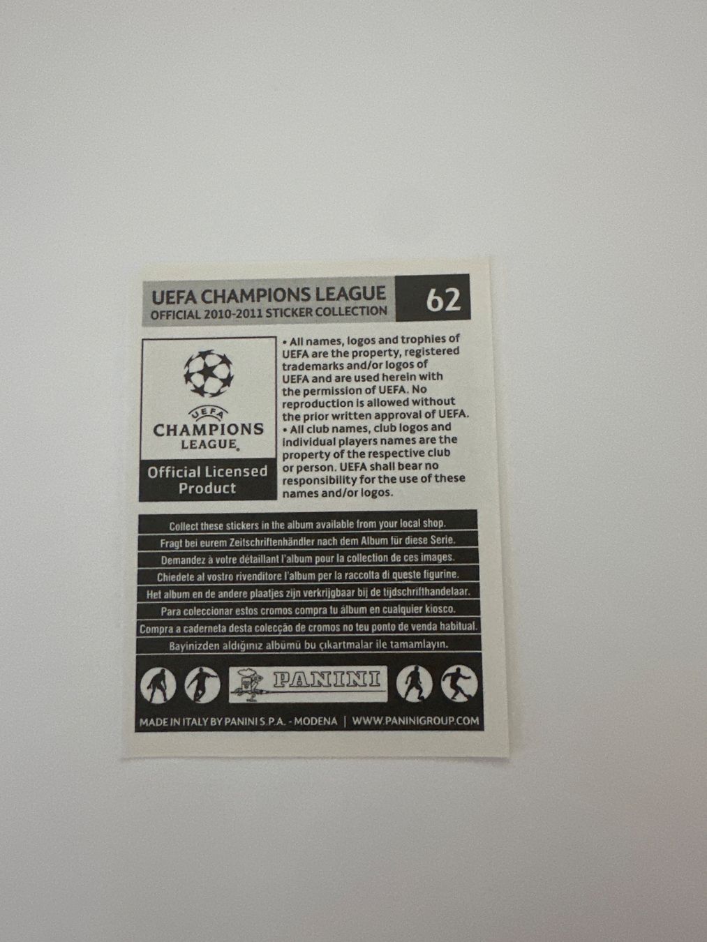 Panini UEFA Champions League 2010/11 - Nr. 62 - Bild 2