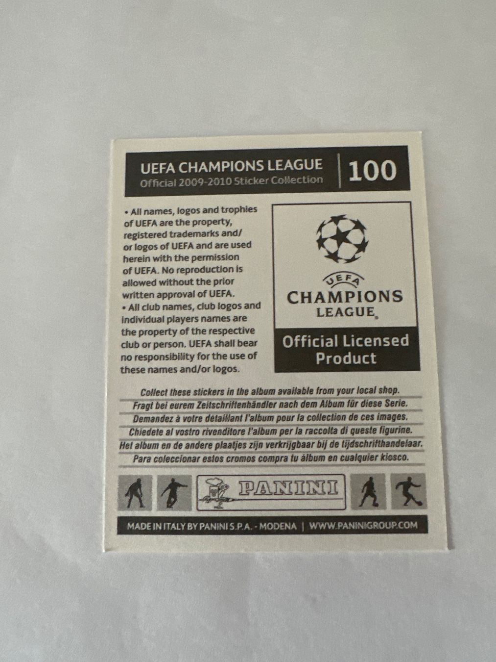 Panini UEFA Champions League 2009/10 - Nr. 100 - Bild 2