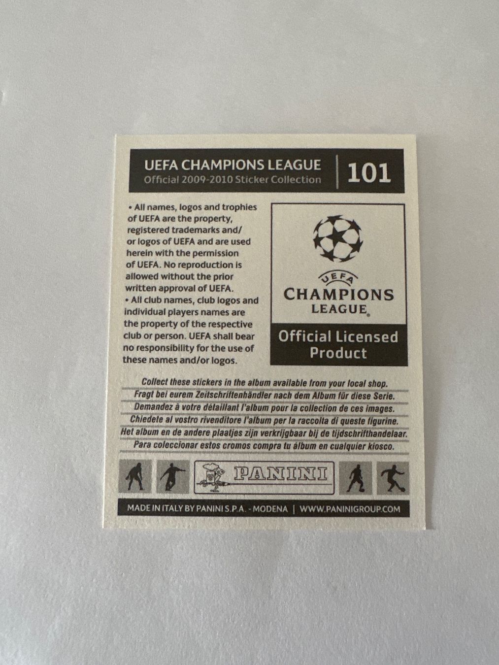 Panini UEFA Champions League 2009/10 - Nr. 101 - Bild 2