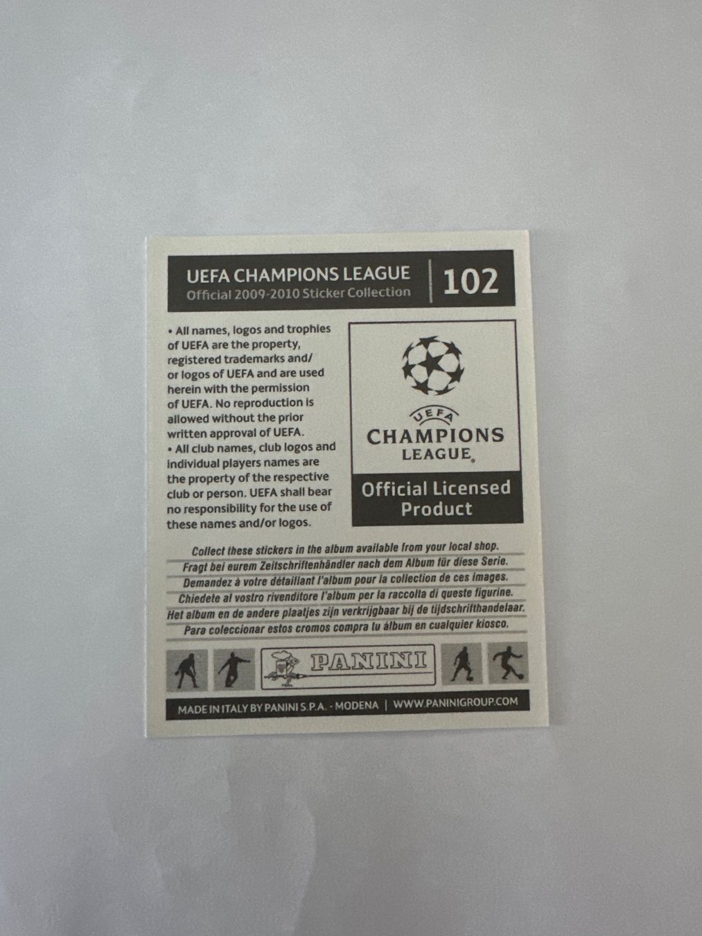 Panini UEFA Champions League 2009/10 - Nr. 102 - Bild 2