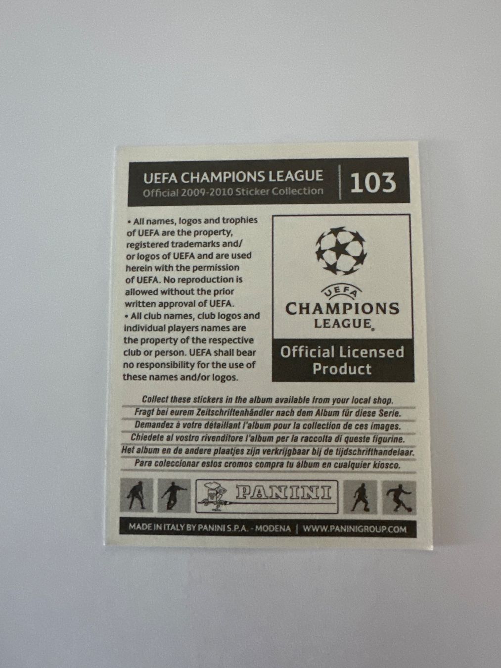 Panini UEFA Champions League 2009/10 - Nr. 103 - Bild 2