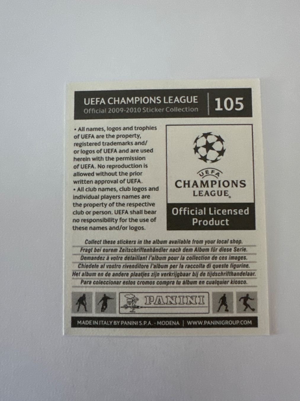 Panini UEFA Champions League 2009/10 - Nr. 105 - Bild 2