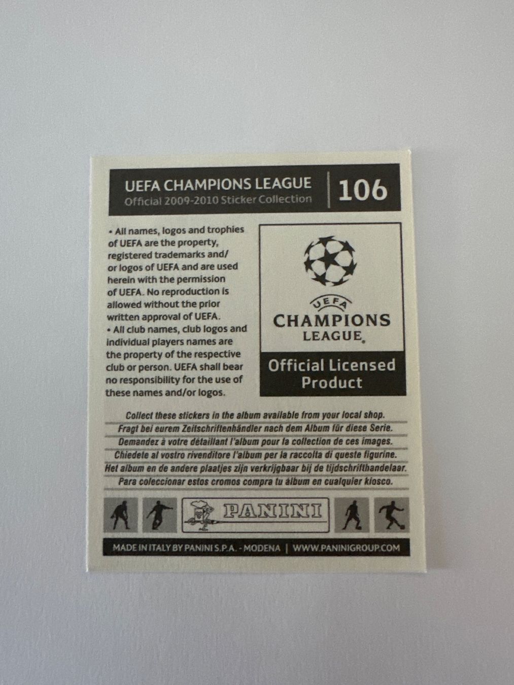 Panini UEFA Champions League 2009/10 - Nr. 106 - Bild 2
