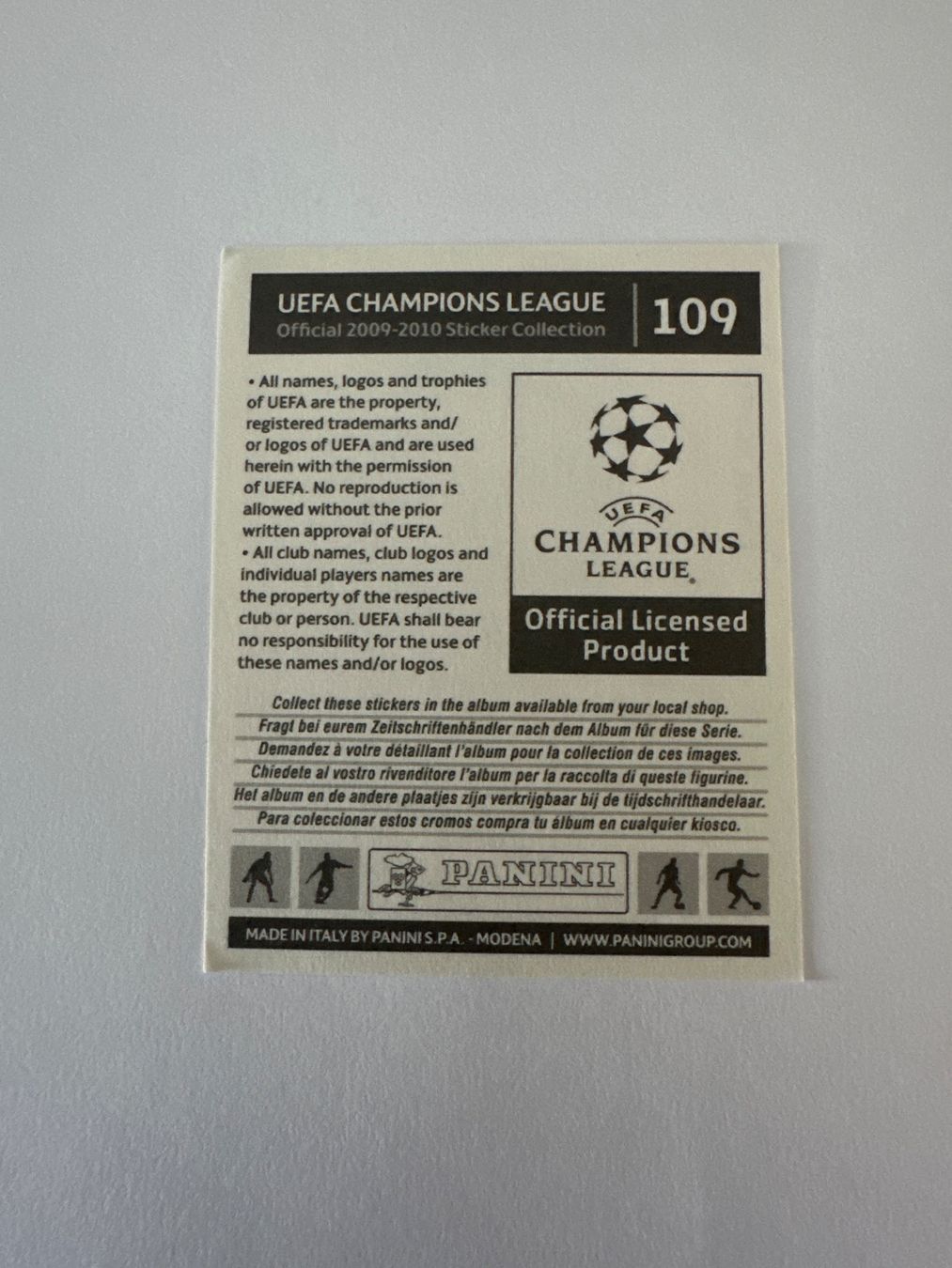 Panini UEFA Champions League 2009/10 - Nr. 109 - Bild 2