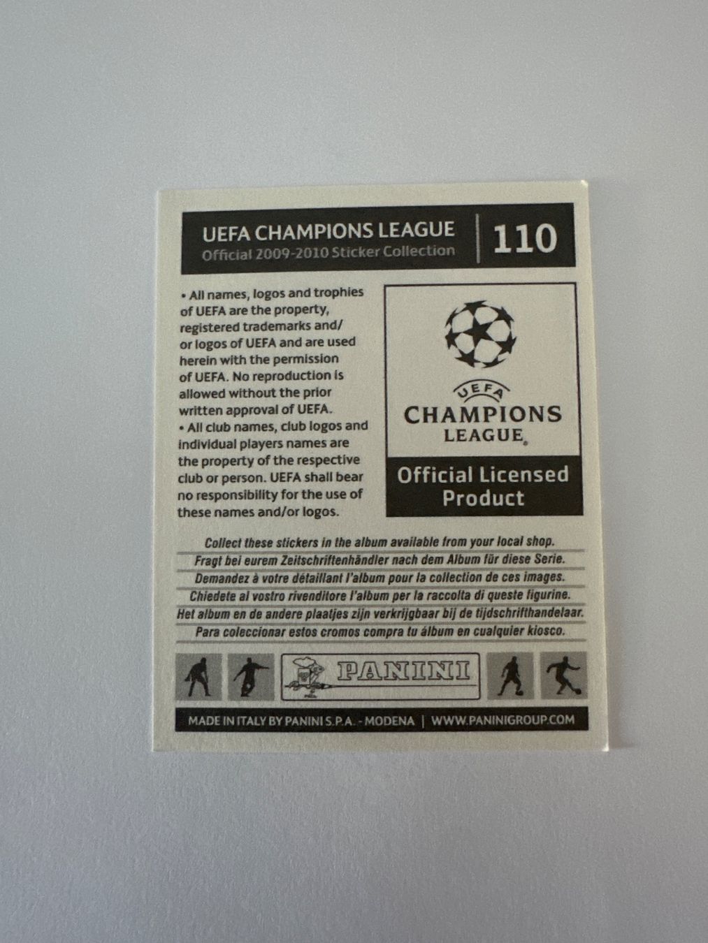 Panini UEFA Champions League 2009/10 - Nr. 110 - Bild 2