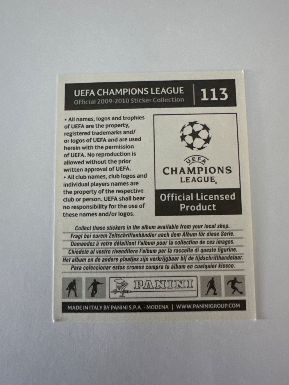 Panini UEFA Champions League 2009/10 - Nr. 113 - Bild 2