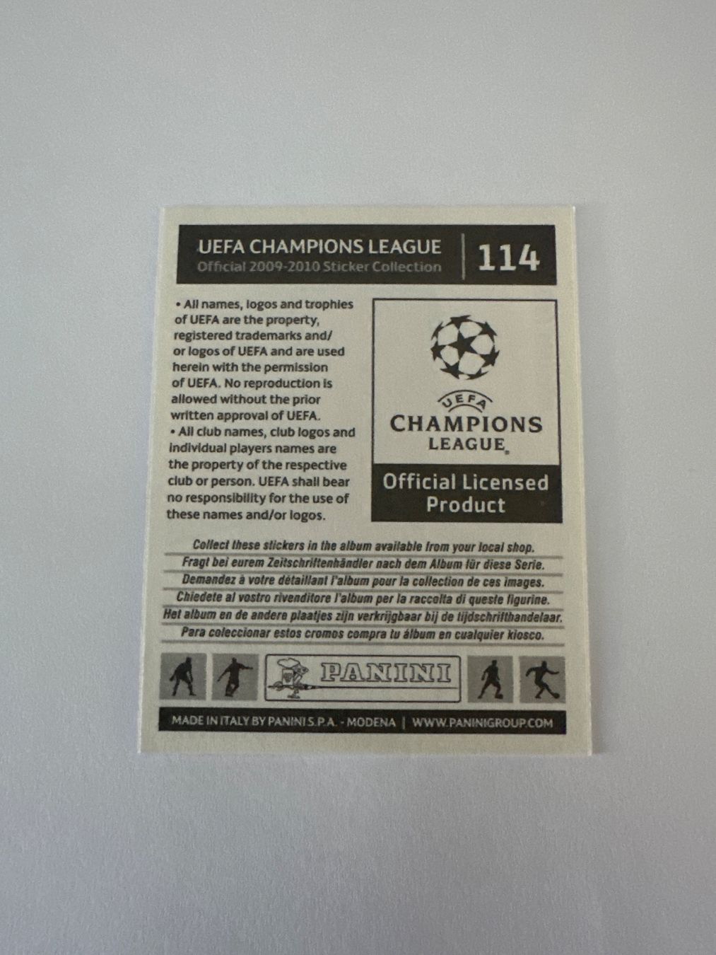 Panini UEFA Champions League 2009/10 - Nr. 114 - Bild 2