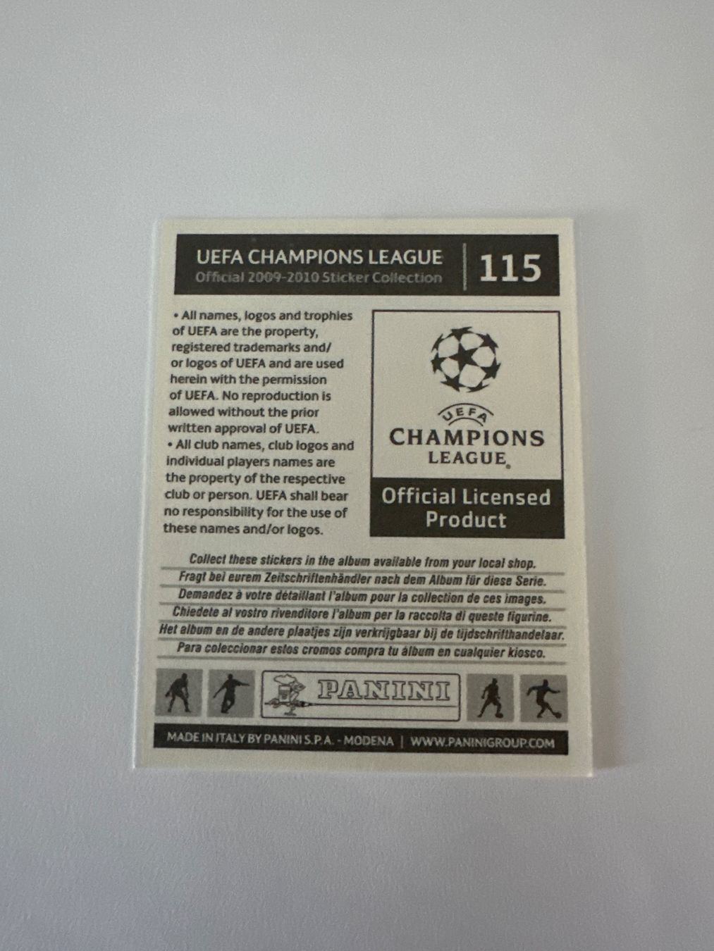 Panini UEFA Champions League 2009/10 - Nr. 115 - Bild 2