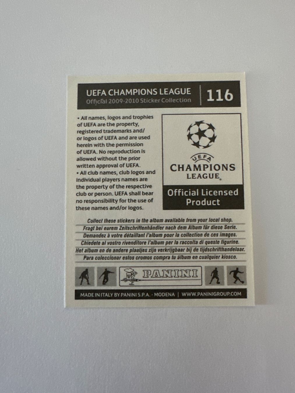 Panini UEFA Champions League 2009/10 - Nr. 116 - Bild 2