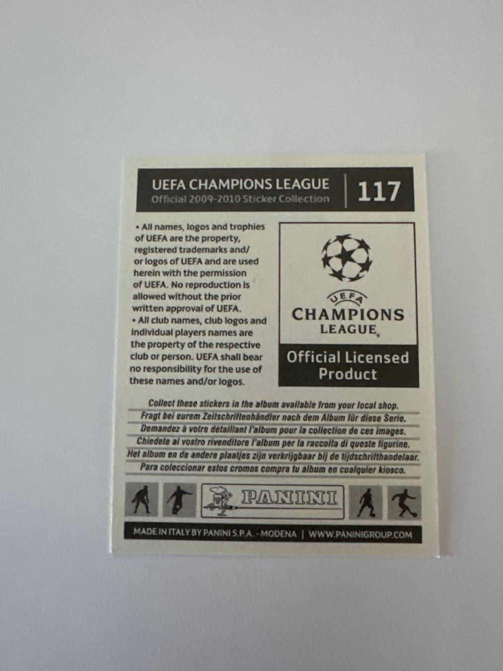 Panini UEFA Champions League 2009/10 - Nr. 117 - Bild 2