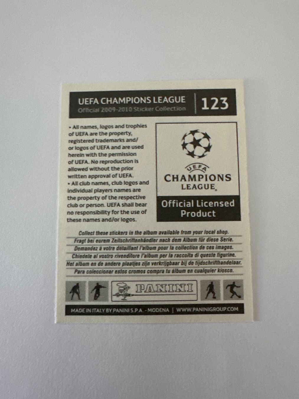 Panini UEFA Champions League 2009/10 - Nr. 123 - Bild 2