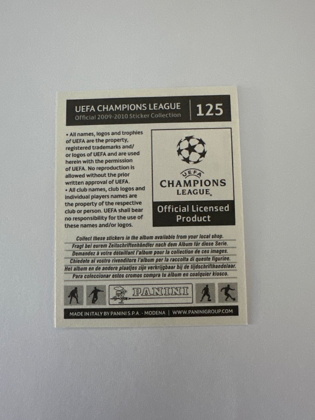 Panini UEFA Champions League 2009/10 - Nr. 125 - Bild 2