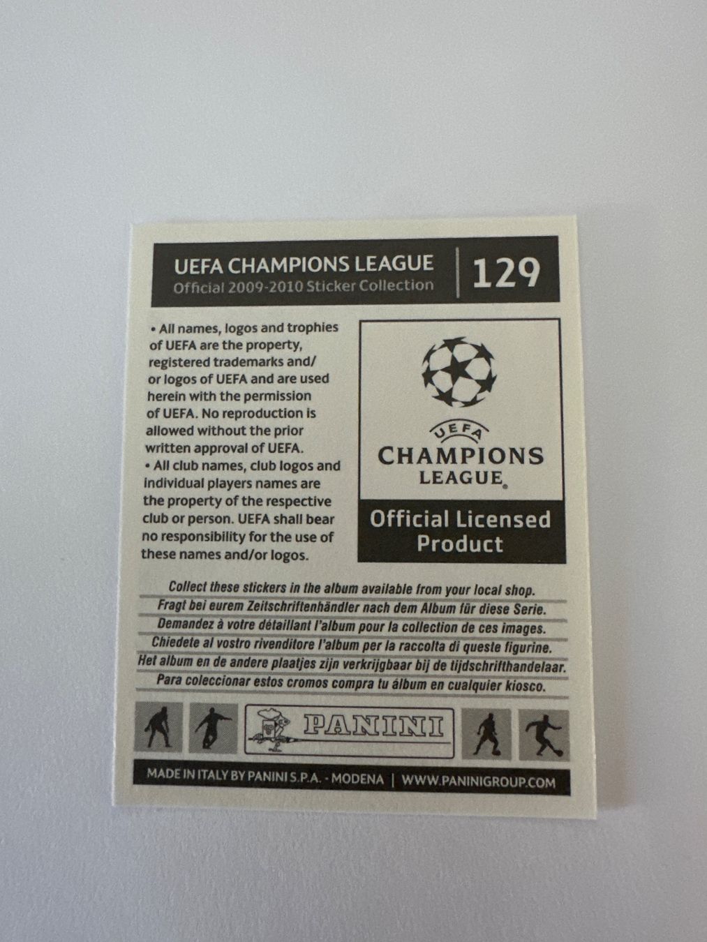 Panini UEFA Champions League 2009/10 - Nr. 129 - Bild 2