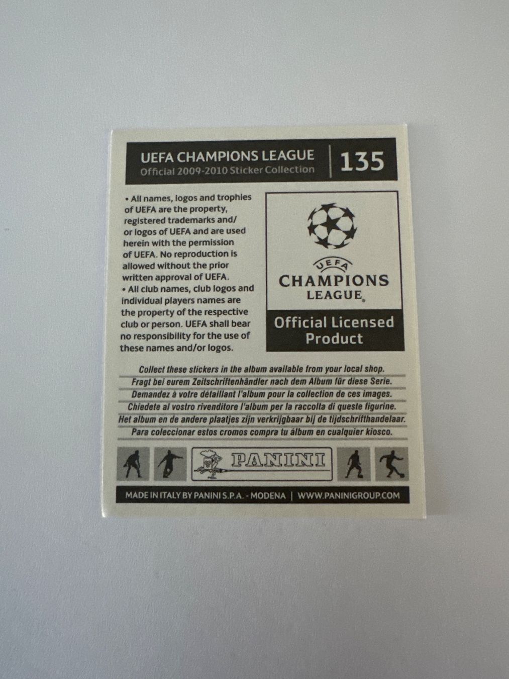 Panini UEFA Champions League 2009/10 - Nr. 135 - Bild 2