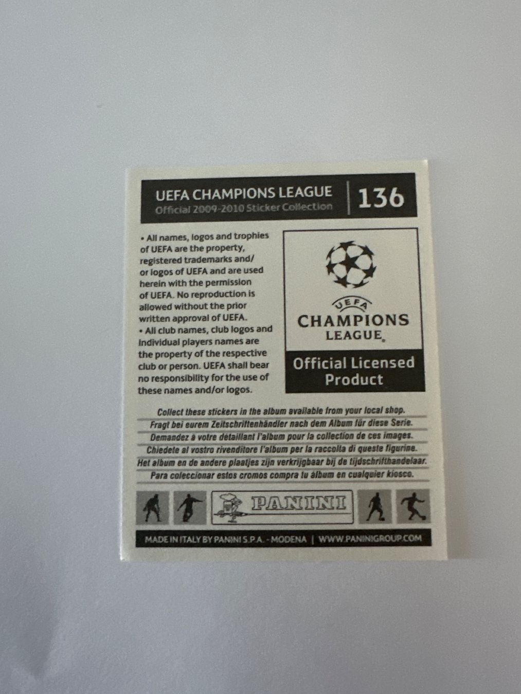 Panini UEFA Champions League 2009/10 - Nr. 136 - Bild 2