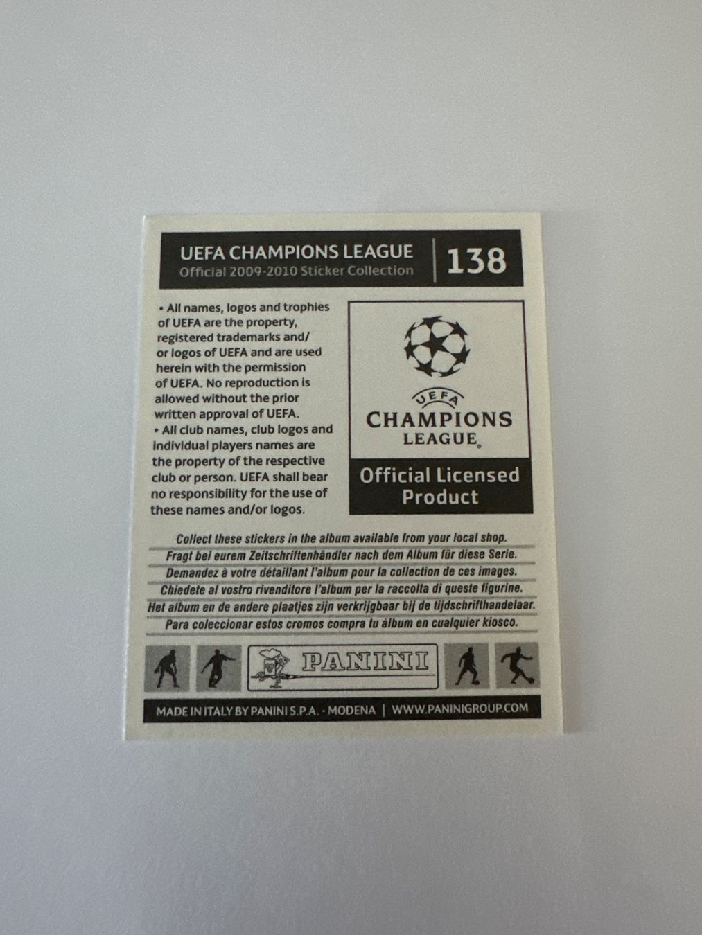 Panini UEFA Champions League 2009/10 - Nr. 138 - Bild 2