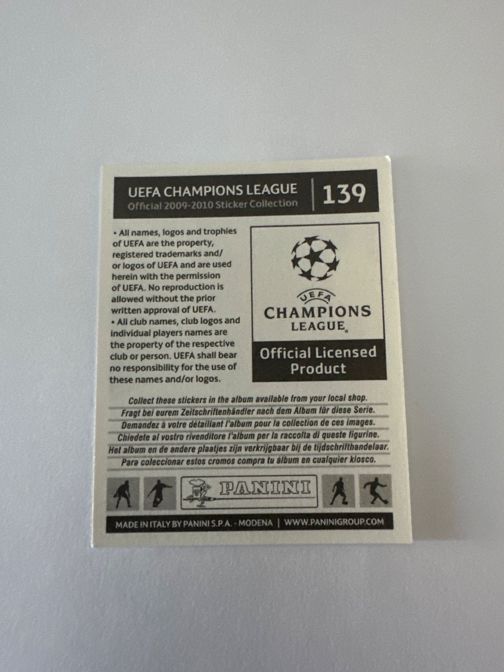 Panini UEFA Champions League 2009/10 - Nr. 139 - Bild 2