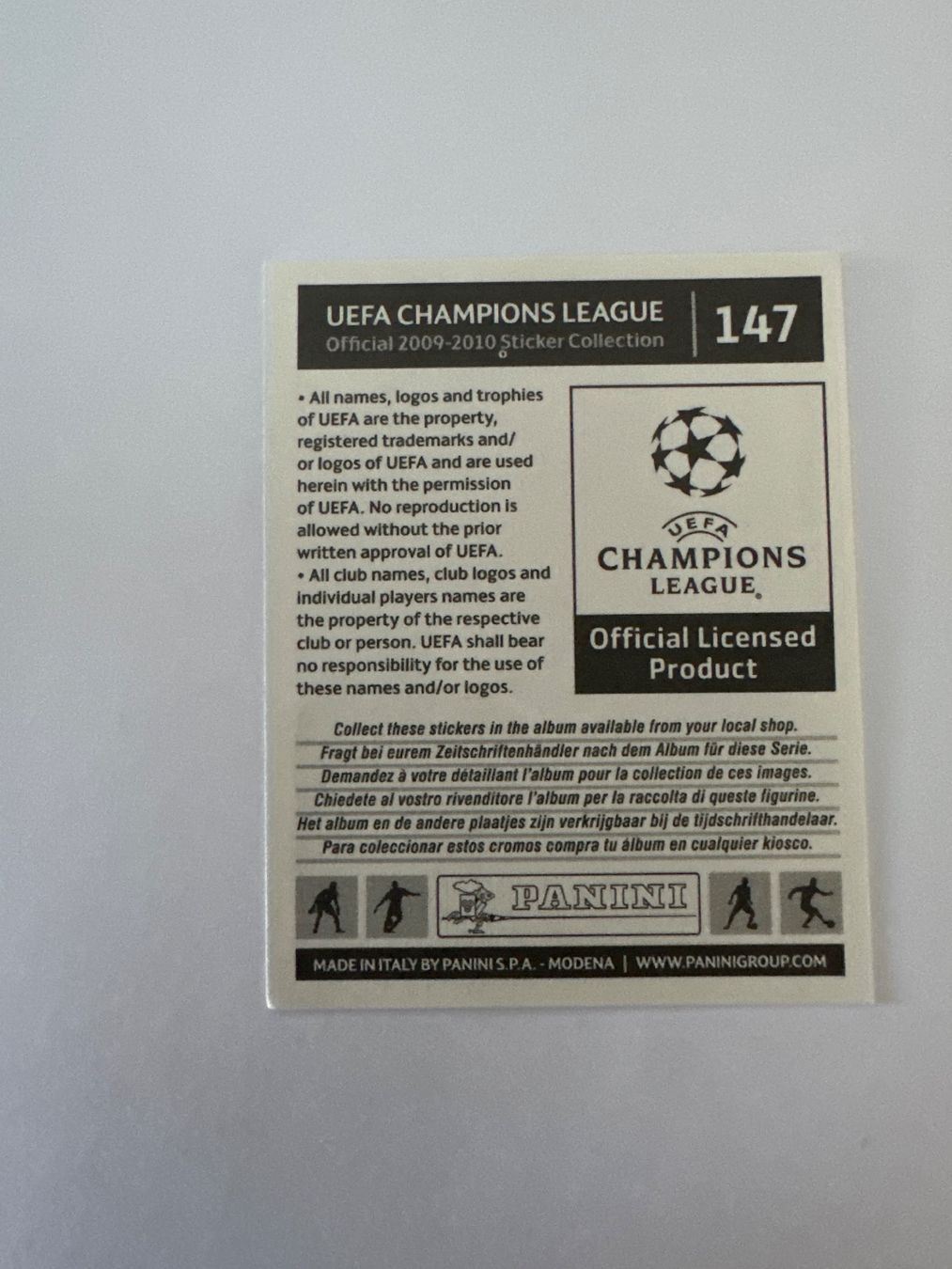 Panini UEFA Champions League 2009/10 - Nr. 147 - Bild 2