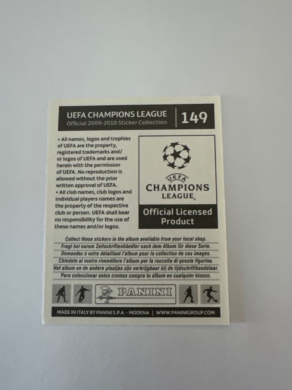 Panini UEFA Champions League 2009/10 - Nr. 149 - Bild 2