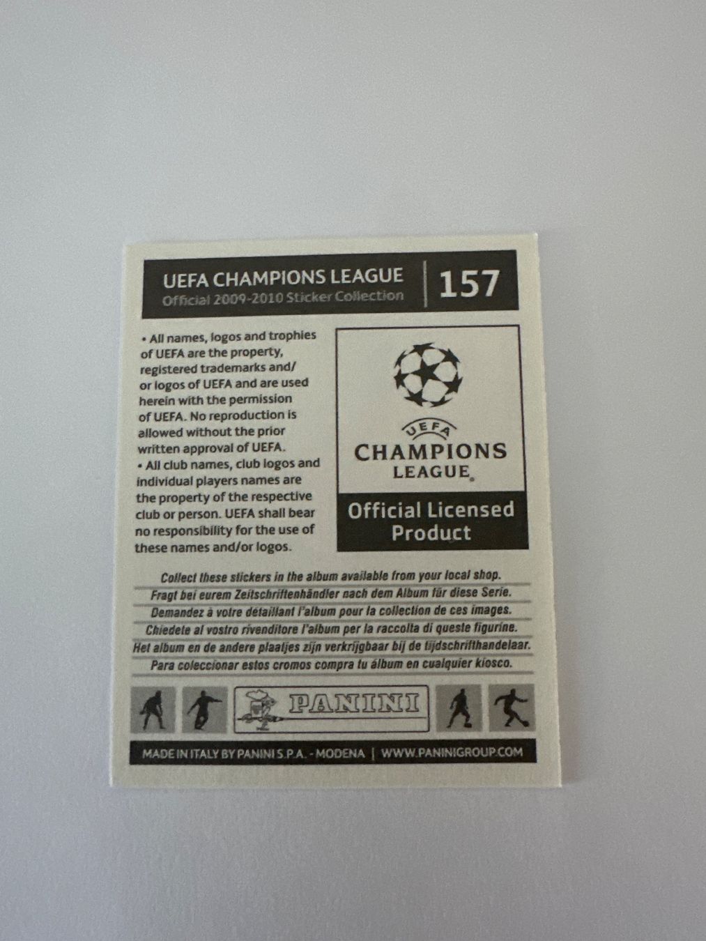 Panini UEFA Champions League 2009/10 - Nr. 157 - Bild 2