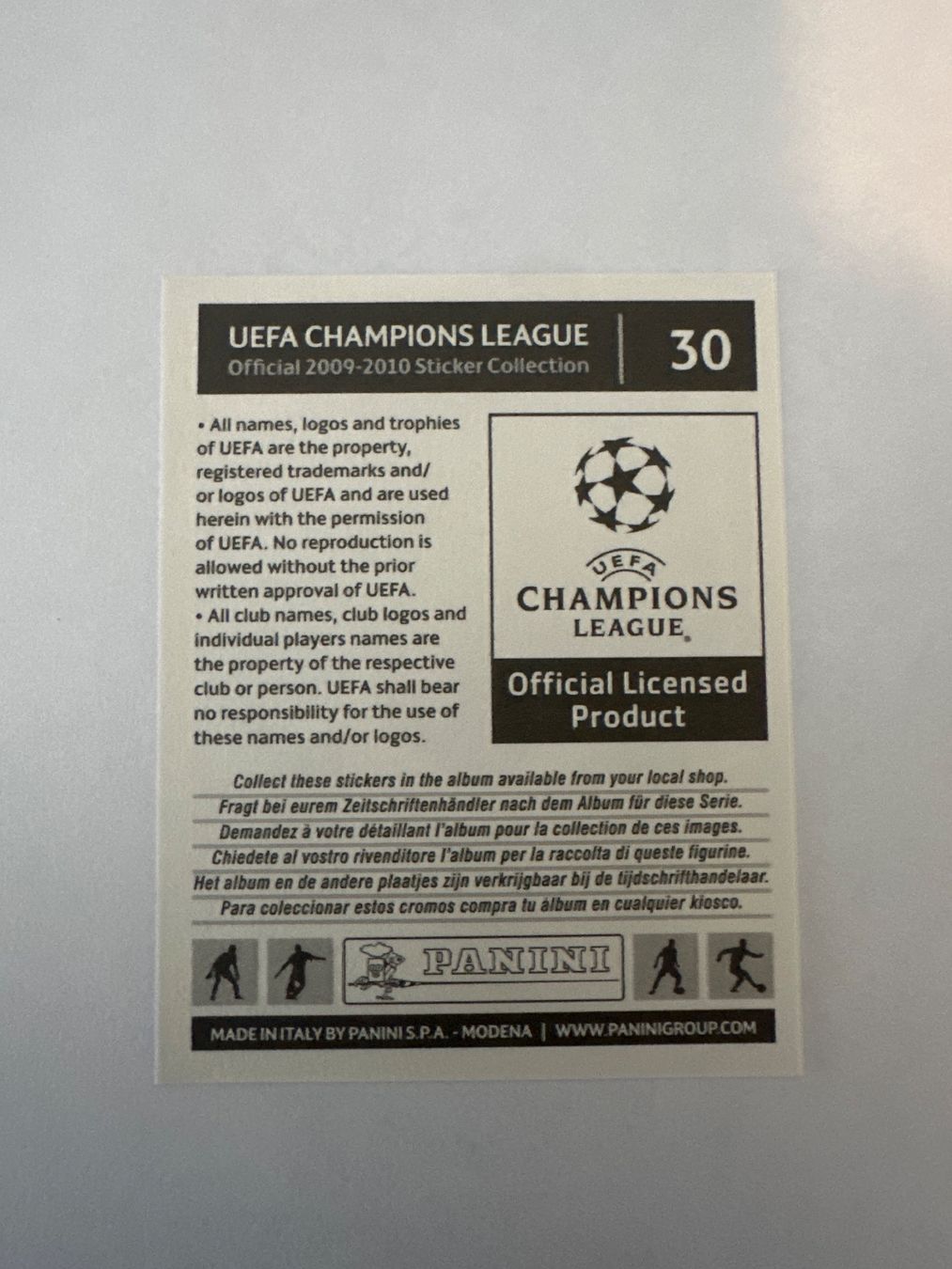 Panini UEFA Champions League 2009/10 - Nr. 30 - Bild 2