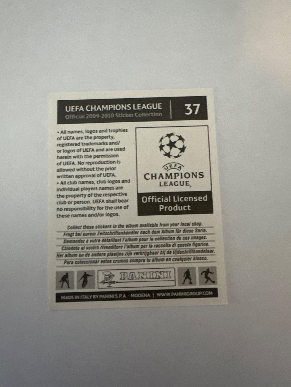 Panini UEFA Champions League 2009/10 - Nr. 37 - Bild 2