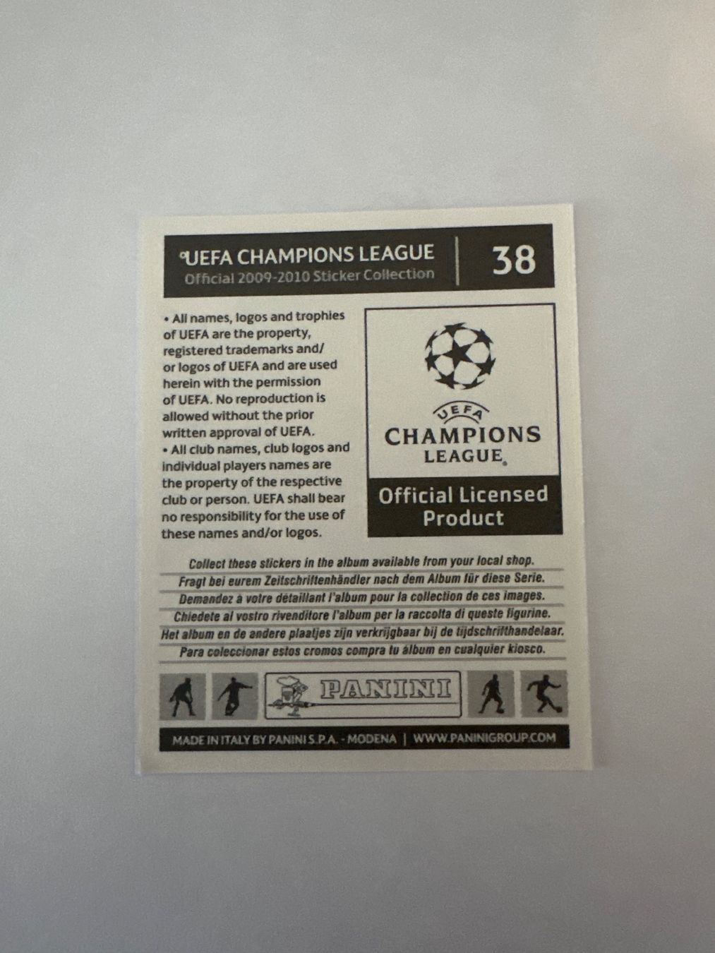 Panini UEFA Champions League 2009/10 - Nr. 38 - Bild 2