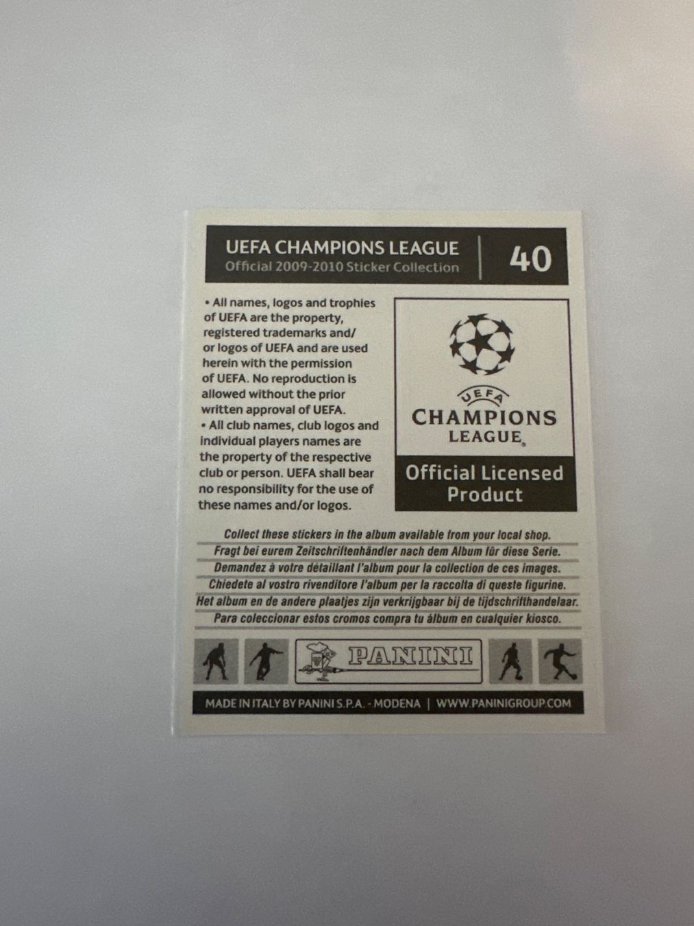Panini UEFA Champions League 2009/10 - Nr. 40 - Bild 2