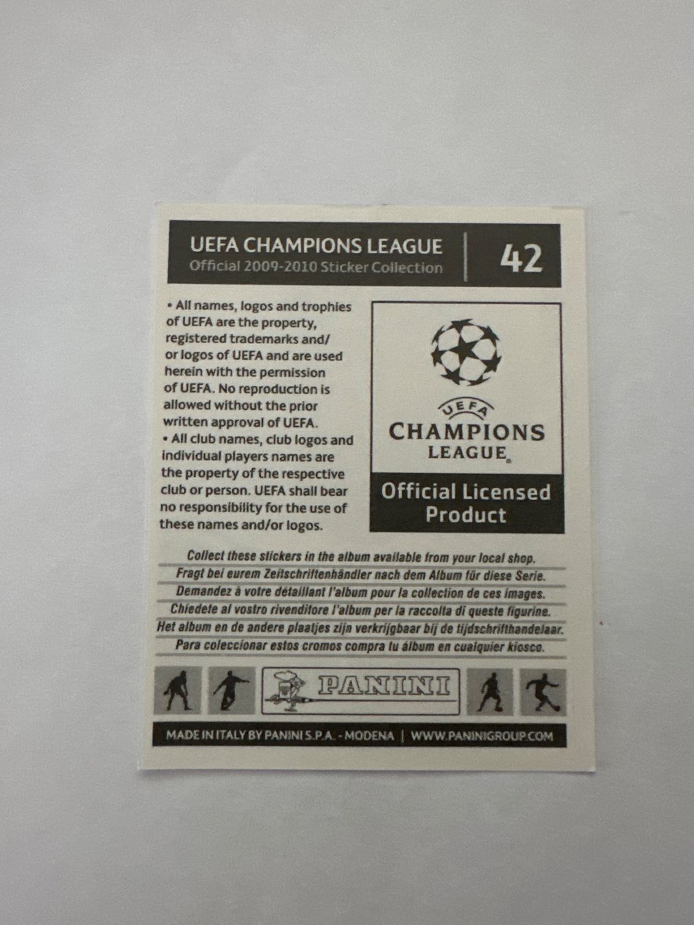 Panini UEFA Champions League 2009/10 - Nr. 42 - Bild 2