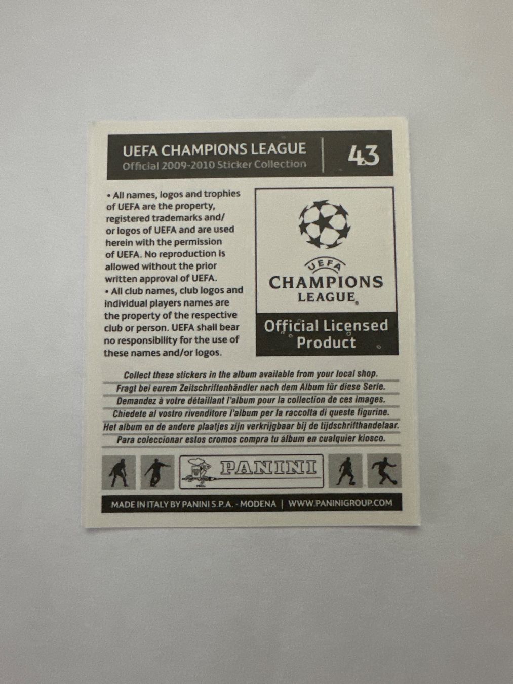 Panini UEFA Champions League 2009/10 - Nr. 43 - Bild 2