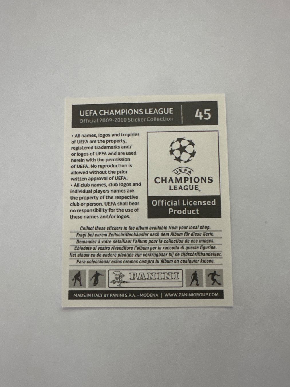 Panini UEFA Champions League 2009/10 - Nr. 45 - Bild 2