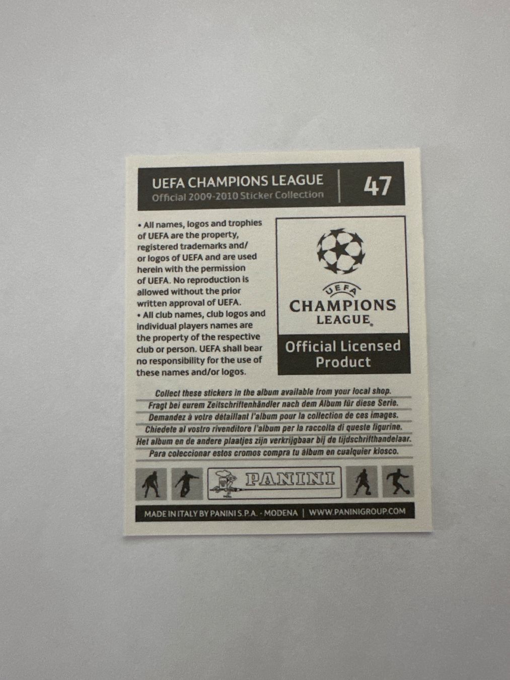 Panini UEFA Champions League 2009/10 - Nr. 47 - Bild 2
