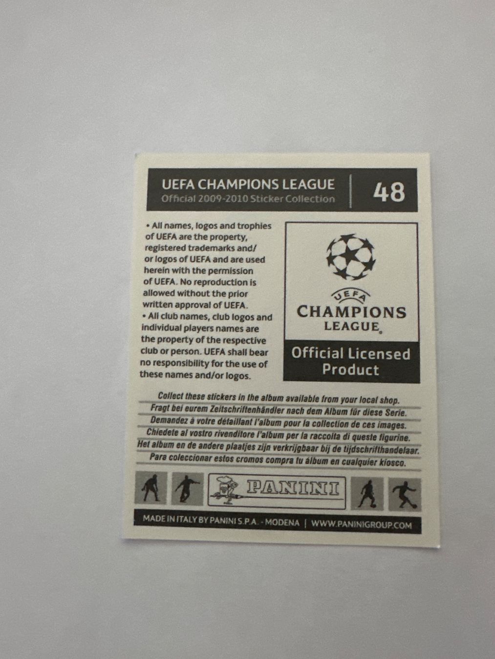 Panini UEFA Champions League 2009/10 - Nr. 48 - Bild 2
