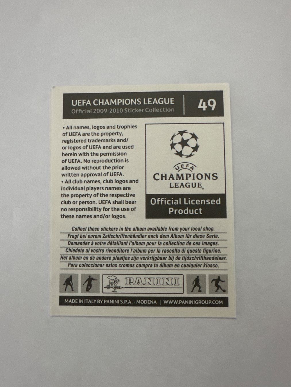 Panini UEFA Champions League 2009/10 - Nr. 49 - Bild 2