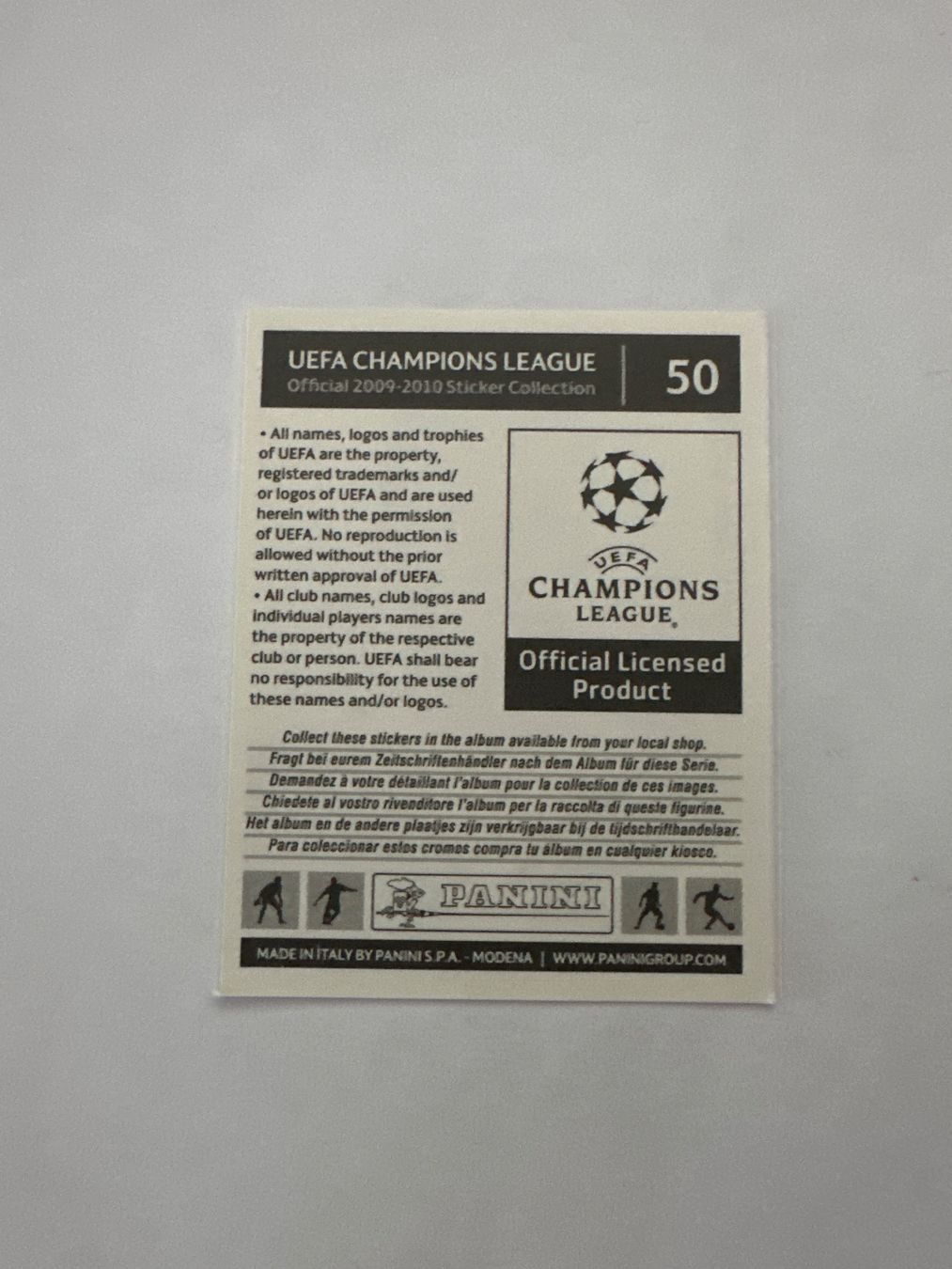 Panini UEFA Champions League 2009/10 - Nr. 50 - Bild 2