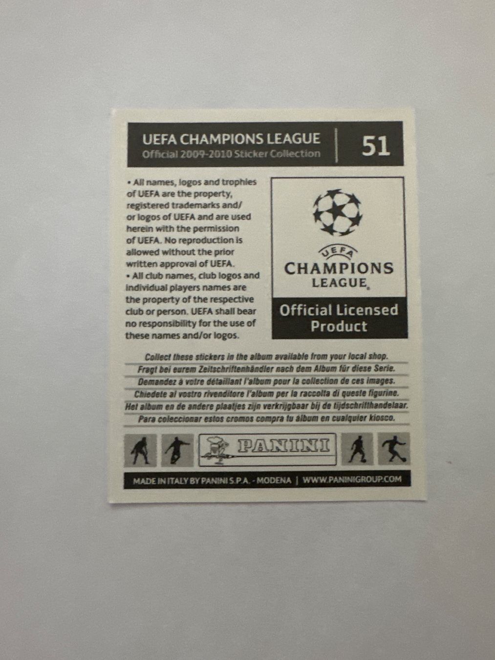 Panini UEFA Champions League 2009/10 - Nr. 51 - Bild 2
