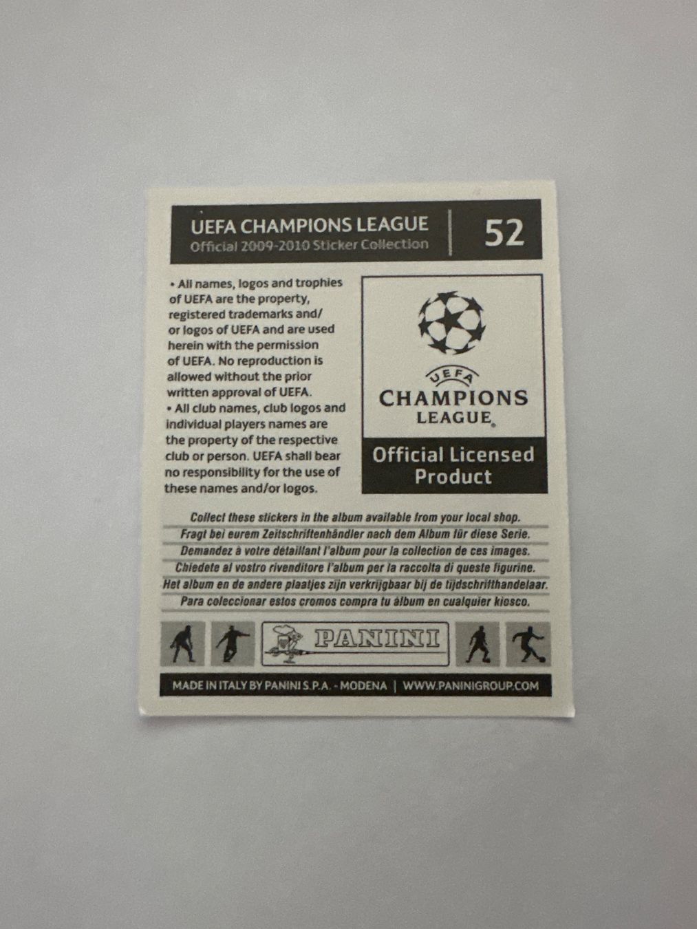 Panini UEFA Champions League 2009/10 - Nr. 52 - Bild 2