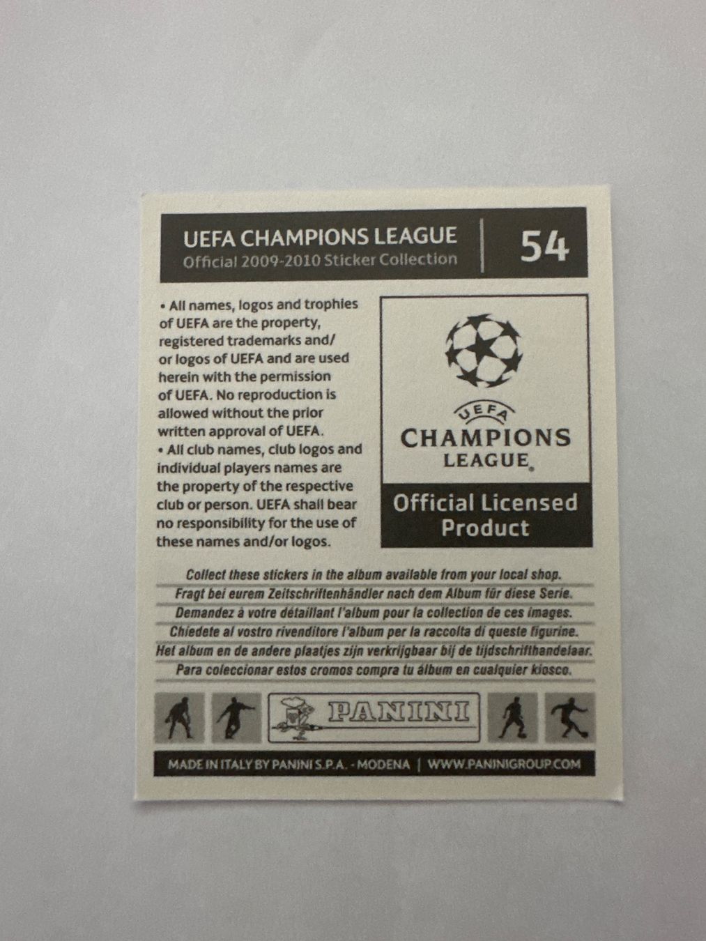 Panini UEFA Champions League 2009/10 - Nr. 54 - Bild 2