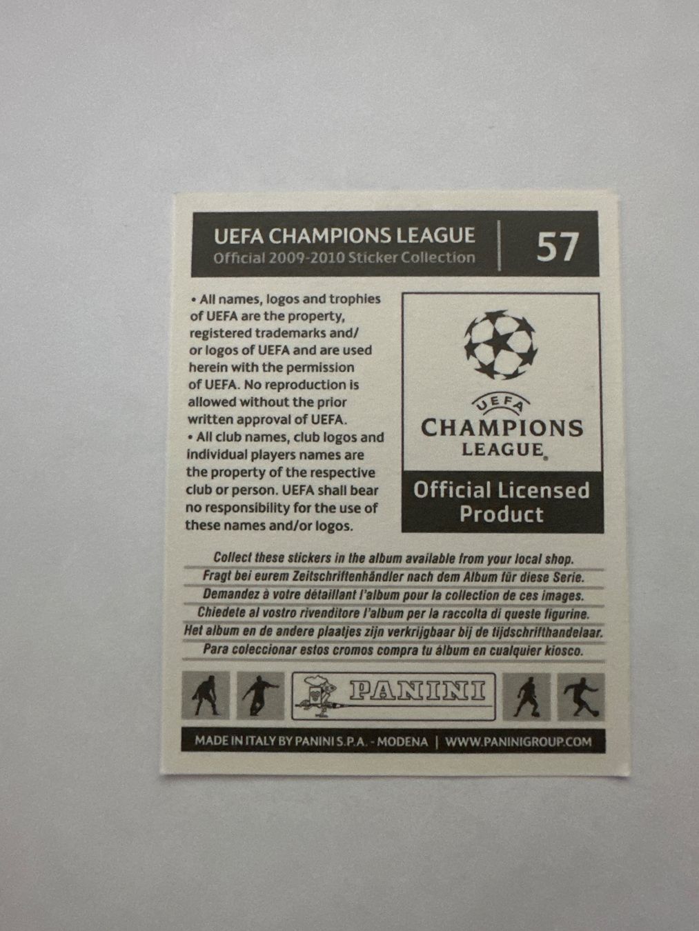 Panini UEFA Champions League 2009/10 - Nr. 57 - Bild 2
