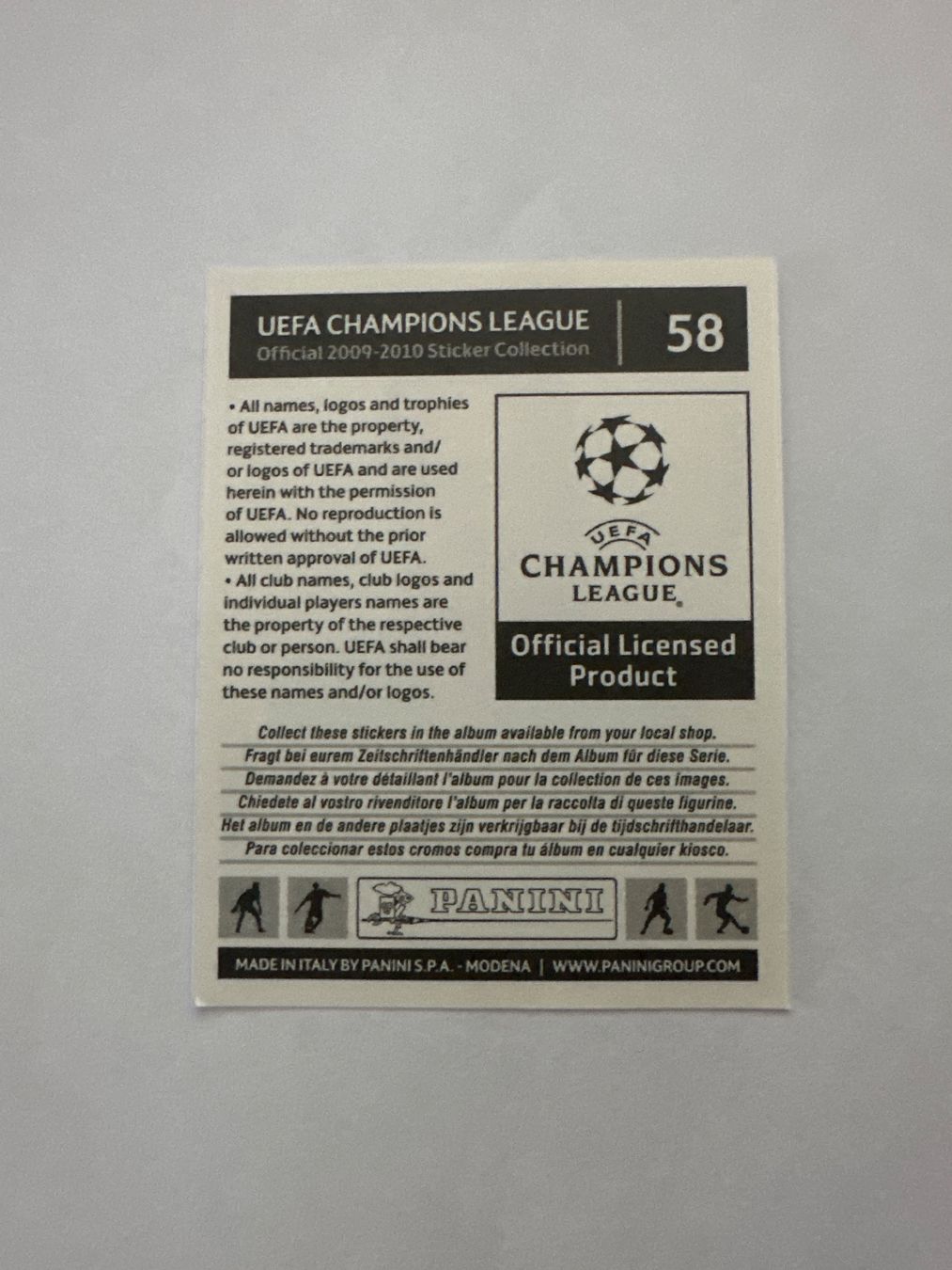 Panini UEFA Champions League 2009/10 - Nr. 58 - Bild 2