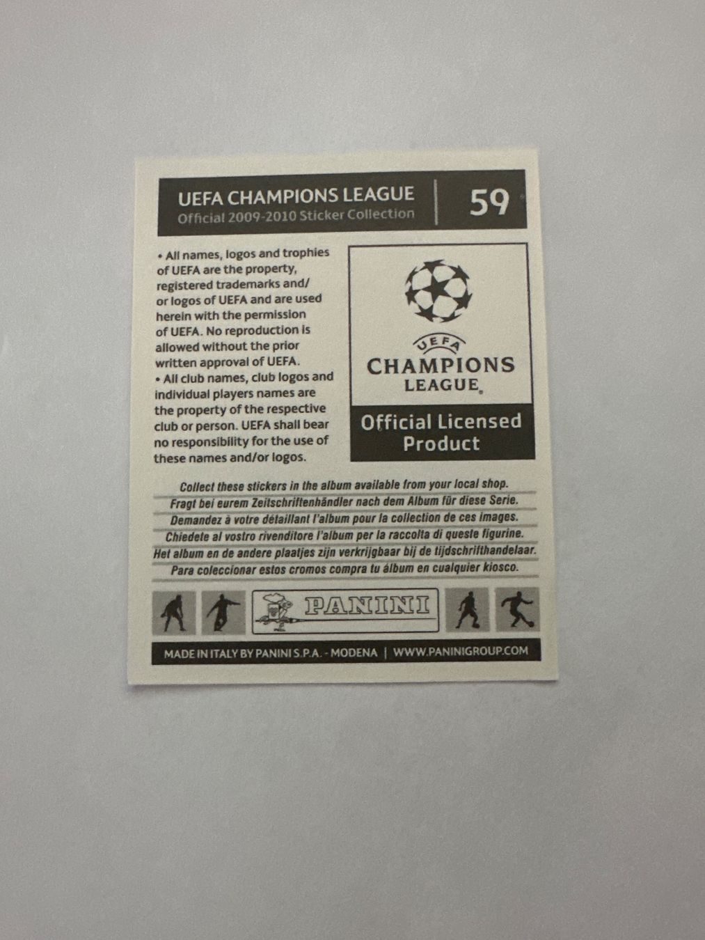 Panini UEFA Champions League 2009/10 - Nr. 59 - Bild 2