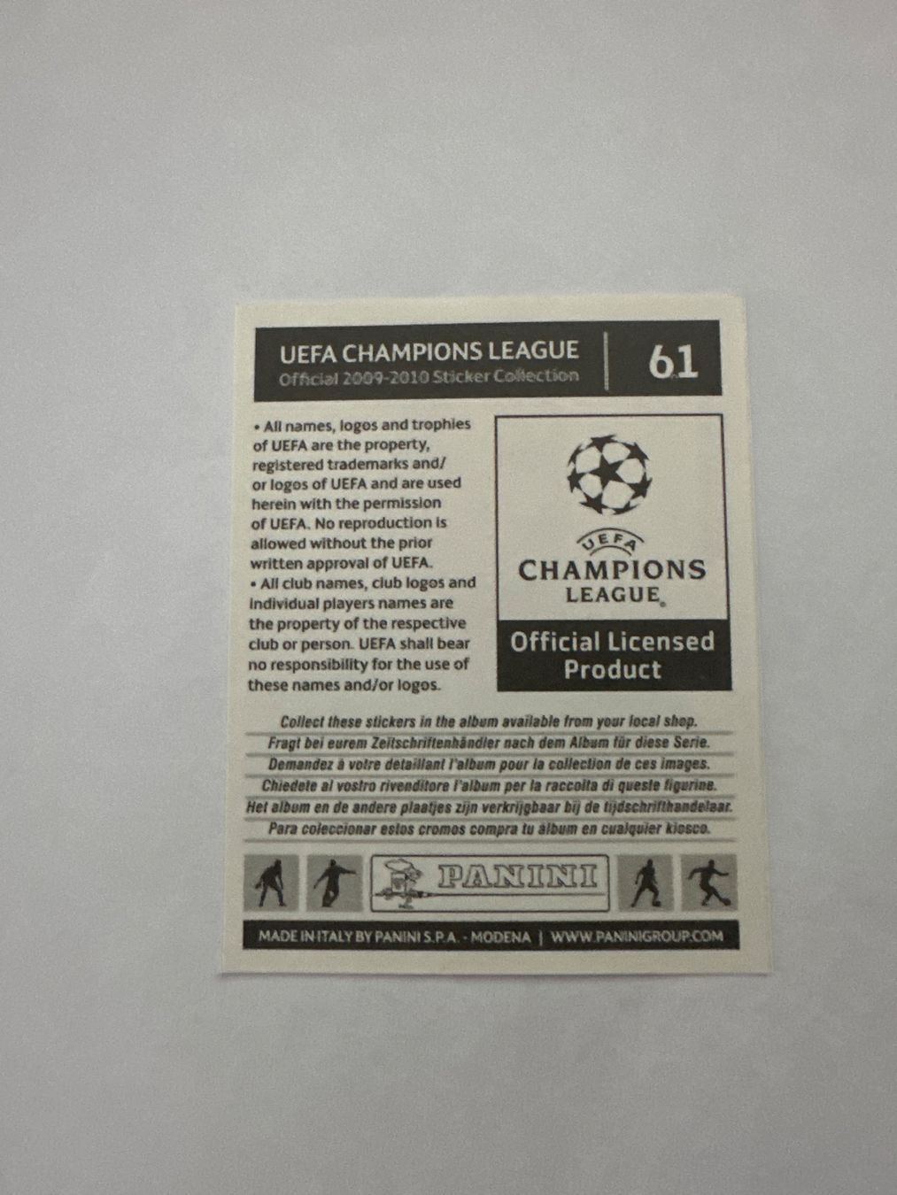 Panini UEFA Champions League 2009/10 - Nr. 61 - Bild 2