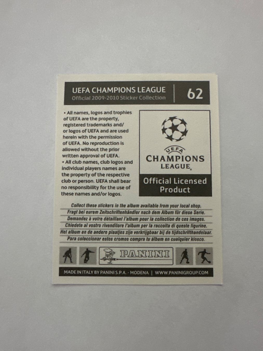 Panini UEFA Champions League 2009/10 - Nr. 62 - Bild 2