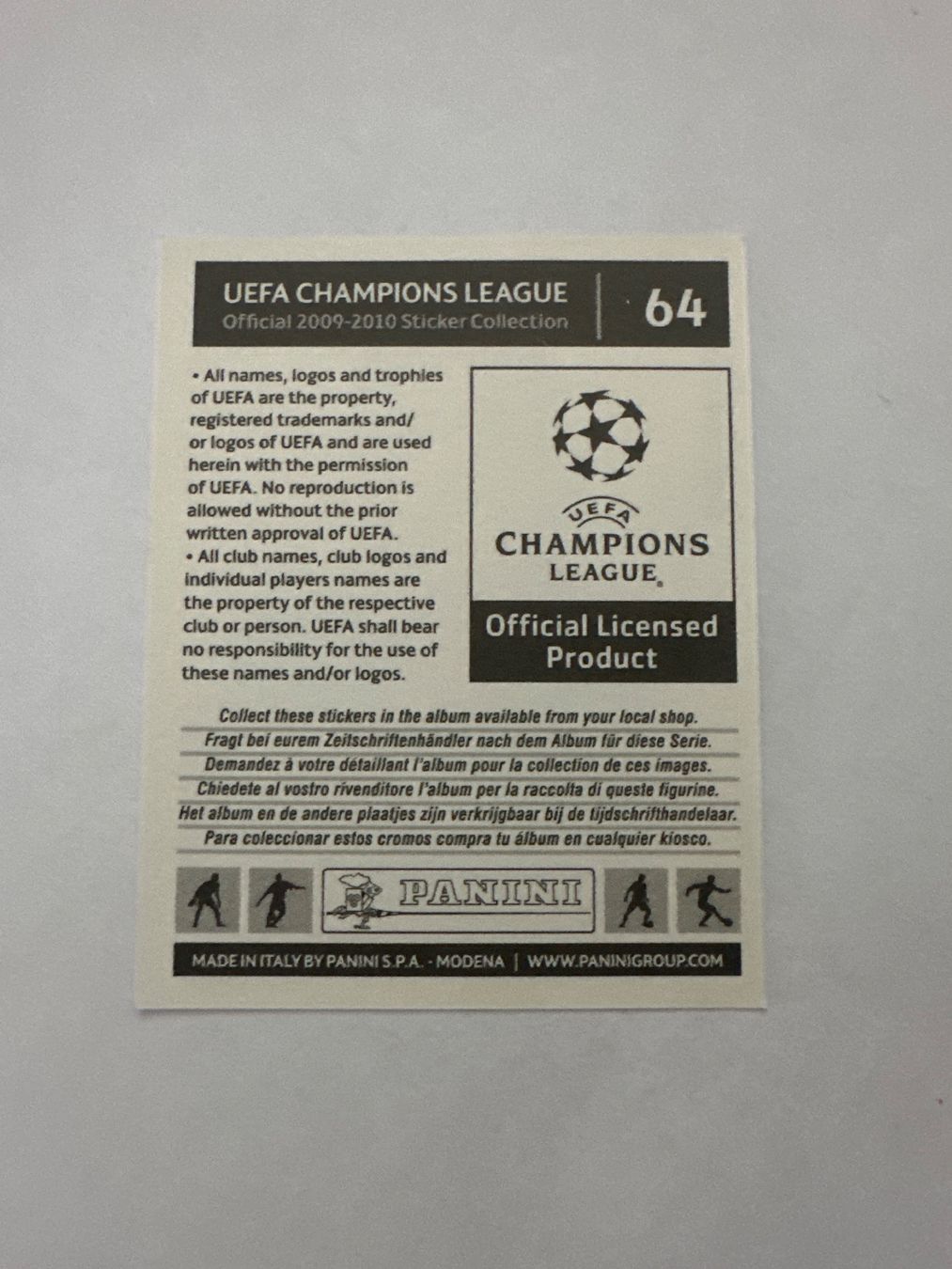 Panini UEFA Champions League 2009/10 - Nr. 64 - Bild 2