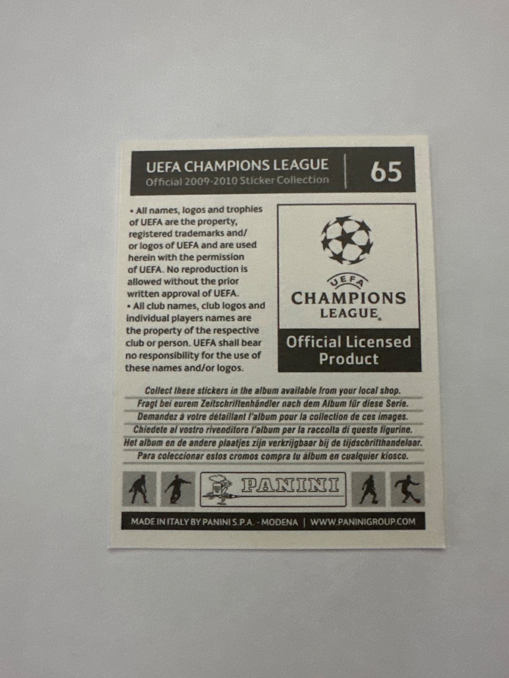 Panini UEFA Champions League 2009/10 - Nr. 65 - Bild 2